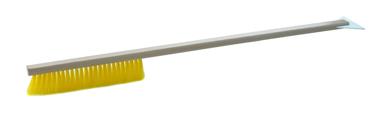 BawiTec Winterbesen Set spezieller Schneebesen mit Metall-Kratzkante 35cm Breit extra Lange Borsten, XXL Schneehandfeger Autobesen 75cm Lang mit Eiskratzer für PKW,LKW,Anhänger,Caravan usw.