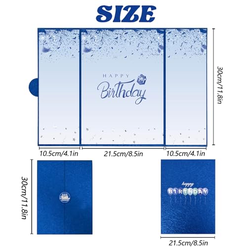 Image of Crenics Blue Birthday Decorations for Women Men, Creative Birthday Guest Sign in Book Alternative, Happy Birthday Signature Book 18 inch x 12 inch, Awesome Birthday Gifts for Girls or Boys