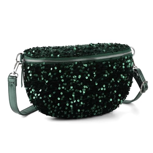 Sparkly Sequin Fanny Packs Glitter Waist Packs with Adjustable Strap for Women Girls Unisex