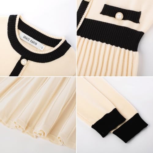 Image of GRACE KARIN Girls Sweater Fall Dress Long Sleeve Casual Winter Dresses 6-16