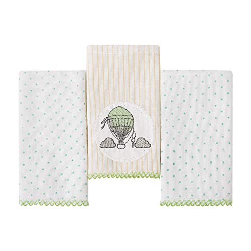 Paninho de Boca Poá Bordados Karinho para Bebê 32cm X 32cm Contém 03 Un