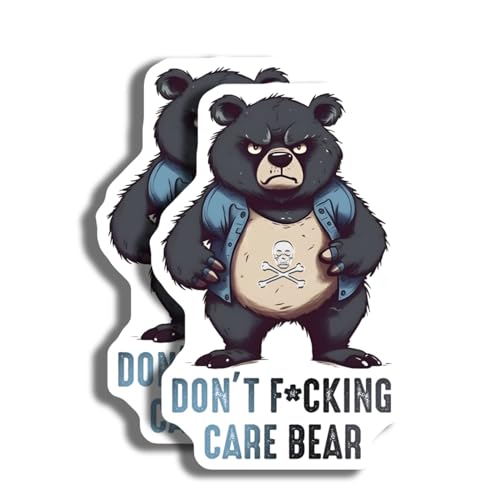 Grumpy Bear Sticker - Don't Care Bear Decal - Funny Bear Sticker - Snarky Bear Sticker - Humor Bear Sticker - Sassy Bear Decal - Durable Decorative Design for Home o - AAS0825