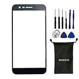 Sunways Outer Glass Screen Replacement for LG K20 Plus VS501 K20 V LGMP260 TP260 Black