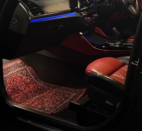 Image of CHIRON Premium Oriental Rug Look Floor Mat for Seltos (2026-Onwards) Custom Fitted, Luxury Foot Mats Compatible with Kia Seltos (2026-Onwards), Set of 5 Pcs, Washable, Classic RED