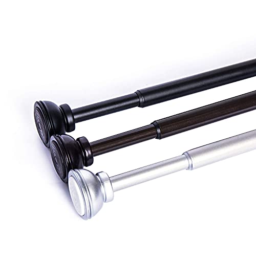 Kxlife 1/2-Inch Decorative Spring Tension Curtain Rod 2 Pack, Tension Drapery Rod For Window, Bronze, 36-60 Inch #TOP5