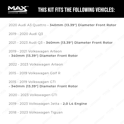 Image of Max Advanced Brakes StyleMAX+ Front Brake Kit | Fits 2019-2023 VW Jetta | Brake & Rotor Kit for Daily Performance | Cross-Drilled Rotors & Ceramic Brake Pads