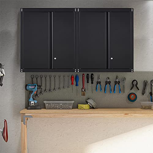 Gedelite Metal Wall Cabinet Locking Doors And Adjustable Shelf, Lockable Metal Storage Cabinet Wall Mounted, Wall Metal Storage Cabinet For Home, Office, Garage, Black. #TOP6