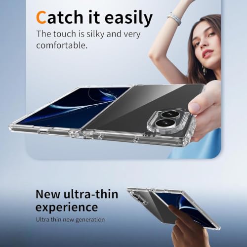 Image of TechTrendz for Samsung Galaxy Z Fold 8 Case Clear Slim Fit Anti Yellowing Lightweight Crystal Clear Ultra-Thin Hard PC Bumper Protective Shockproof Back Cover for Samsung Galaxy Z Fold 8-Transparent