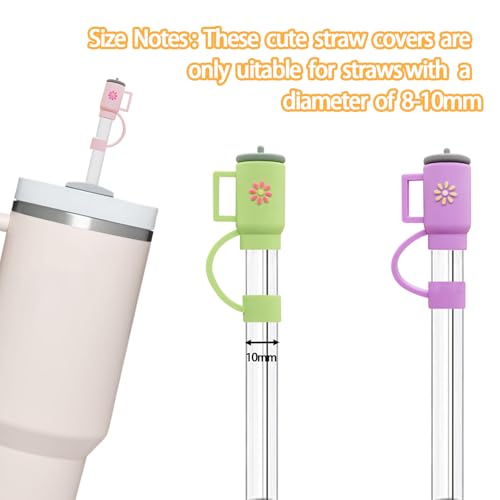 Image of 9P Straw Cover for Stanley Cup, Silicone Straw Topper for Stanley Cup 30&40oz with Tumblers, 10mm 0.4in Lid Accessories (Reusable)