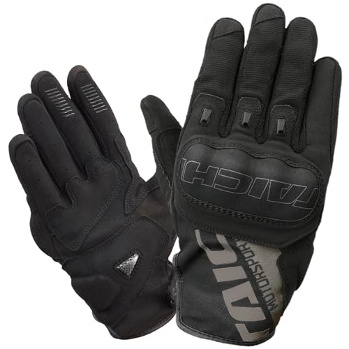 RSタイチ(RS TAICHI) バイク ライディンググローブ 春夏 メッシュ通気性 タッチパネル対応 プロテクター内蔵 ストローク エアーグローブ RST468 BLACK XL