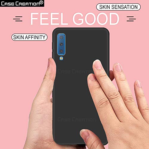 Image of Case Creation Luxurious OG Series for Samsung Galaxy A7 (2018) Case Cover,Anti-Dirty Slim Case Frosted Matte Cute Candy TPU Raised Bezel (Splash of Color) Back Cover for Samsung A7 2018 -Black