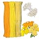 Barlone 300 Stück Pfeifenreiniger zum Basteln Blumen, Pfeifenreiniger Gelb mit 350 Weiß Staubgefäße, Pipe Cleaner Flower Set, Pfeifenputzer für Blumen, Tiere oder, DIY Bastelprojekte