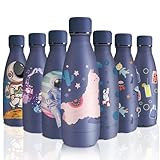 KollyKolla Botella Termica Niños, Botella Agua 350ml, Impresión 3D Termo, Botella Acero Inoxidable Sin BPA, Pequeña Botella Térmica, Botella de Agua para Viaje, Escuela, Deportiva, Oficina, Hogar