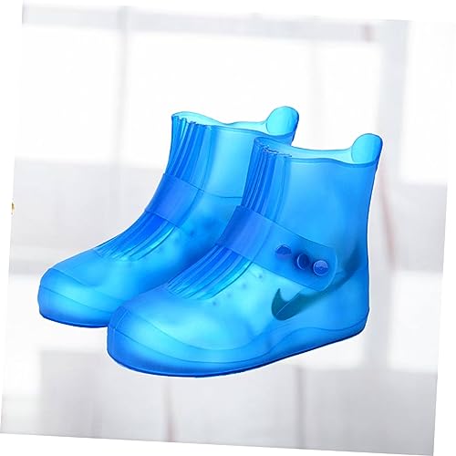 Cubiertas antideslizantes para calzado jojofuny, 1 par, resistentes al desgaste, para lluvia, para hombres y mujeres, para actividades al aire libre, color azul miniatura 4