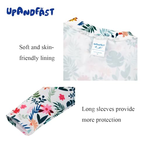 Image of upandfast Girls Rash Guard Set Long Sleeve Two Piece Swimsuit with UPF 50+ Sun Protection for Girls 3-8 Years