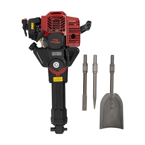 Pxolerig 52CC Handheld Trencher Digger Machine, 2 Stroke Portable Gasoline Trencher Digger Machine, 1900WTree Digging Machine for Garden Tool Tilling Depth