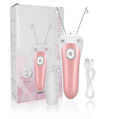 HURRISE - Système D'Épilation, Épilateur De Fil De Coton Épilateur, Usb Épilateur De Filetage Physique Pour L'Utilisation Épilateur Électrique Femme Pour Épilation Électrolyse Du Bras Facial (Rose)