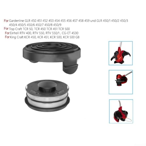 Miniatura 3 de Línea Y Cubierta De Desbrozadora, Línea De Bobina Tapa Para Einhell Gc-Et 4530 3405685, Bobinas De Alimentación Automática, Carrete De Repuesto Para Recortadora De Césped Y Recambios De Línea