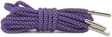 VASGO Sport Round Shoe Laces Reflective, for Sport/Casual/Trainer Sneaker [5 Different Lengths Thick 12 Colors]