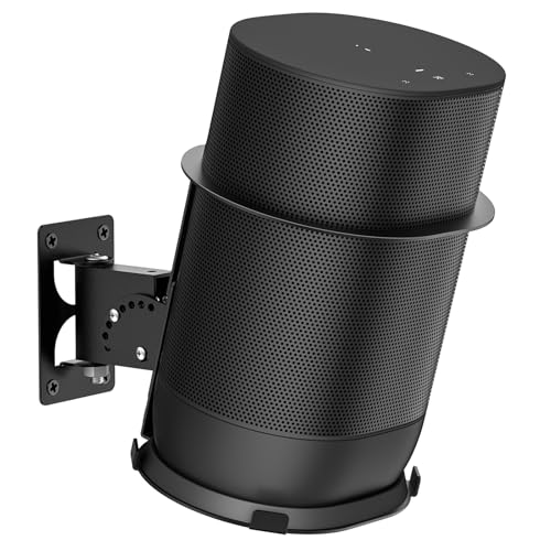 Yibracki Adjustable Speaker Wall Mount for Sonos Move and Sonos Move 2 Wall Mounted Bracket Adjustable Tilt and Swivel Space Saving Speaker Holder Black