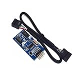 9pin USB Header 1 to 2 Extension Card USB 2.0 Splitter Cable Connector for Motherboard