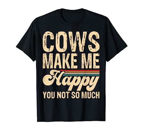 Funny cute cow animal retro vintage sunset gifts for cow T-Shirt