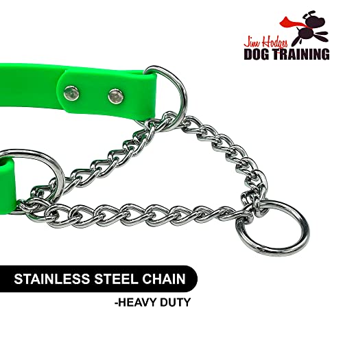 Jim Hodges Dog Training Martingale Collar For Dogs, Biothane, Stainless Steel Hardware, No Pull, Made In The Usa, Professional Grade. Large, Black #TOP5