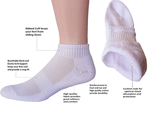 Formeu Women's Moisture Wicking Athletic Low Cut Ankle Cotton Cushion Socks Breathable Comfortable 4/6 Pairs #TOP1