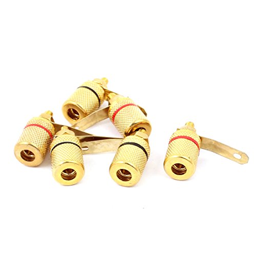 uxcell 6pcs Audio Amplifier Terminal Female Banana Plug Screw Binding Post Coupler Apapter