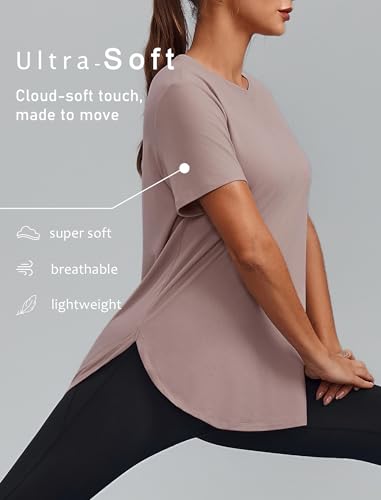 Image of PINSPARK Workout Tops for Women Short Sleeve Athletic Shirts UPF 50+ Quick Dry Running Outfits for Exercise Gym Hiking S-3XL