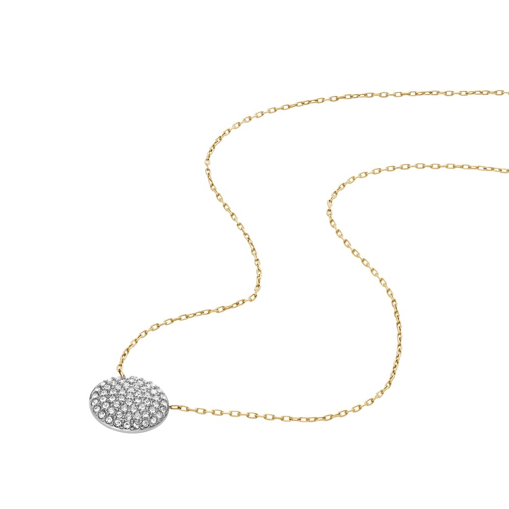 Fossil Damenset Kette Ohrringe Glitz Disc Edelstahl Bicolor, JF04815SET