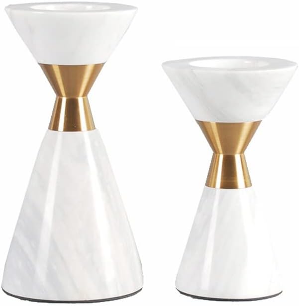 Candle Holder Marble Candlestick Living Room Dining Table Accessories Hotel Club Small Candlestick Handicraft Ornaments Candle Holders (Size : 1) () image 3