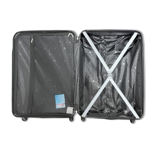 3 Piece Lightweight ABS Luggage Set with Wheels and Lock - Gray (20/24/28)2