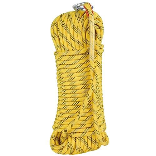Multi Use 20 Mm Outdoor Rope Home Emergency Escape Rope, 10~200m Multifunctional Rope Safety Rope for Magnetic Fishing Hiking Caving Camping Rescue (Color : Yellow, Size : 20mm x 200m)