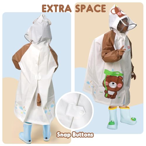 ANYOO Kids Rain Poncho with Hood Reusable Rain Jacket Lightweight & Durable Raincoats for Boys and Girls for Travel Outdoor3