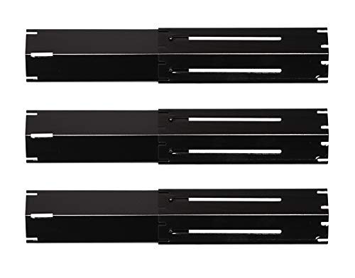BBQ funland(3-Pack Universal Adjustable Porcelain Steel Replacement Heat Plate Shield, Heat Tent, Flavorizer Bar, Burner Cover, Flame Tamer for Gas Grill, Extends from 11.75" up to 21" L