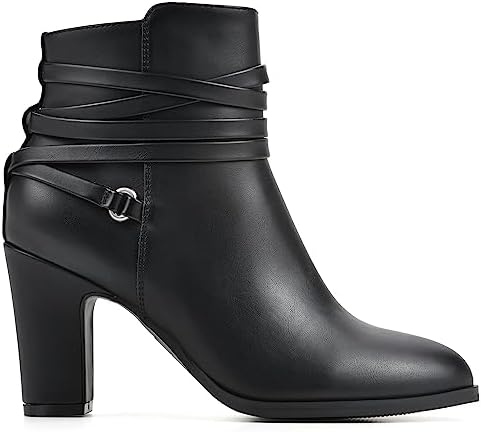 WHITE MOUNTAIN Women's Shoes Teaser Block Heel Bootie, Black/Smooth, 8.5 M | Image 2