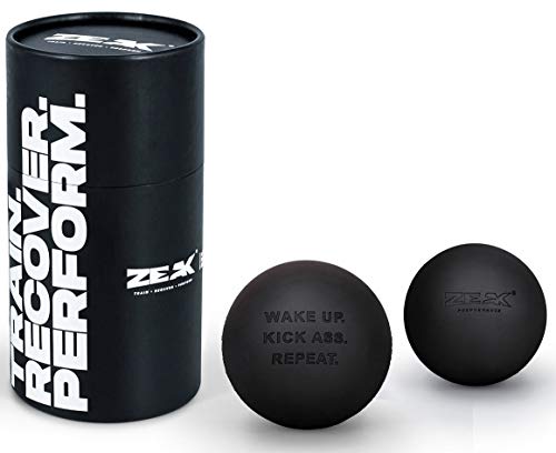 2 ZEAK Lacrosse Massage Balls for Myofascial Release, Trigger Point Therapy, Muscle Pain