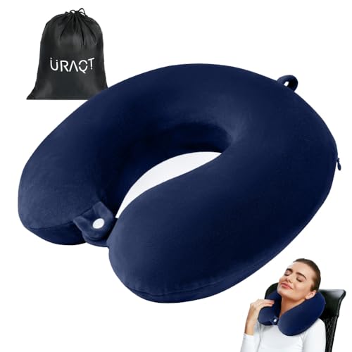 URAQT Cuscino da Viaggio, Cuscino per il Collo in Memory Foam, Cuscino Cervicale da Viaggio a Forma...