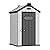 UDPATIO 4x4 FT Outdoor Resin Storage Shed, All Weather Resistant Plastic Shed with Air Vents & Window, Floor & Lockable Door, Waterproof Outdoor Shed for Garden Tools (Black & Grey)