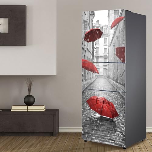Stickers autocollants pour frigo, autocollant de réfrigérateur couvrant entièrement la porte du réfrigérateur, autocollants muraux pour décalcomanie de...