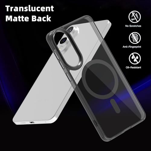 Image of Back Cover Case for Samsung Galaxy S25 Edge 5G | Back Cover with Mag-Safe | Transparent & Black Mobile Phone Back Cover for Samsung Galaxy S 25 Edge / S25 Edge | Anti Yellow TPU Back Cover