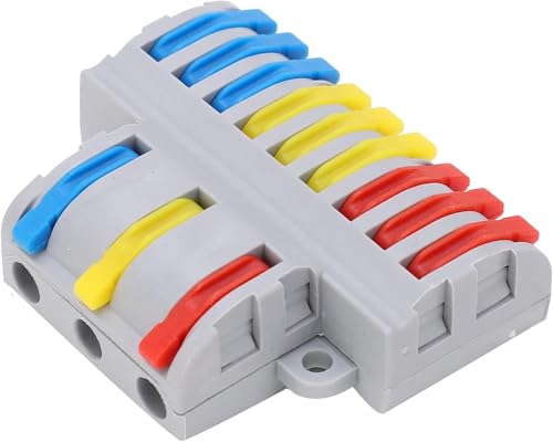 Image of ZIVIK 3 in 9 Out Quick Wire Connector, 5 Pcs Releasable Cable Connector, Secure & Removable Electrical Connector, Effertless Electrical Connectors Wire Jointer Cable Conductor Clamp