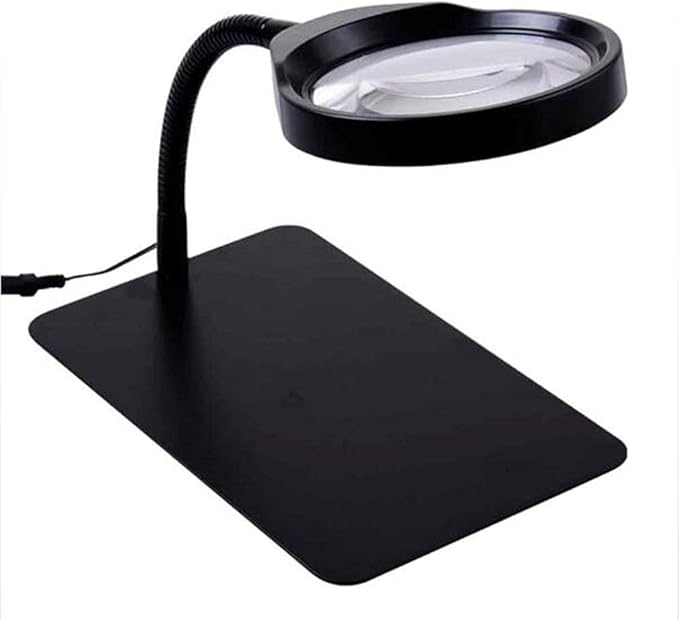 36LED Lighted Magnifying Glass with Stand, 3X 5X 8X 10X LED Hands Free Magnifying