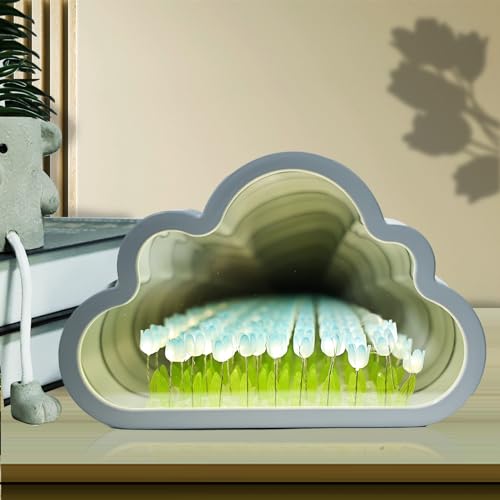 Nizirioo lámpara de tulipán en forma de nube: luz nocturna DIY para dormir, lámpara de mesa de flor de tulipán