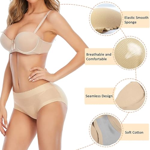 Women's 2pcs Butt Lifter Padded Panties High Waisted Hip Enhancer Shapewear Seamless Control Boy Shorts3