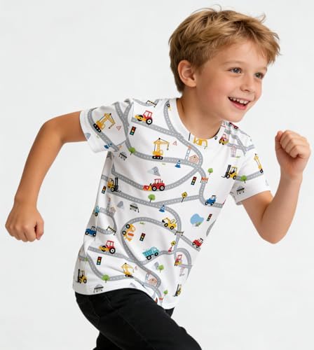 Image of Boys 4th of July Shirt American Flag Tshirt for Kids USA Flag Outfits Toddler Patriotic Tee Monster Truck Top T-Shirt 3-10T