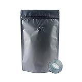 AwePackage High Barrier 16 oz Foil Stand up Zipper Pouch Coffee Bag with Valve (100, Matte Black)