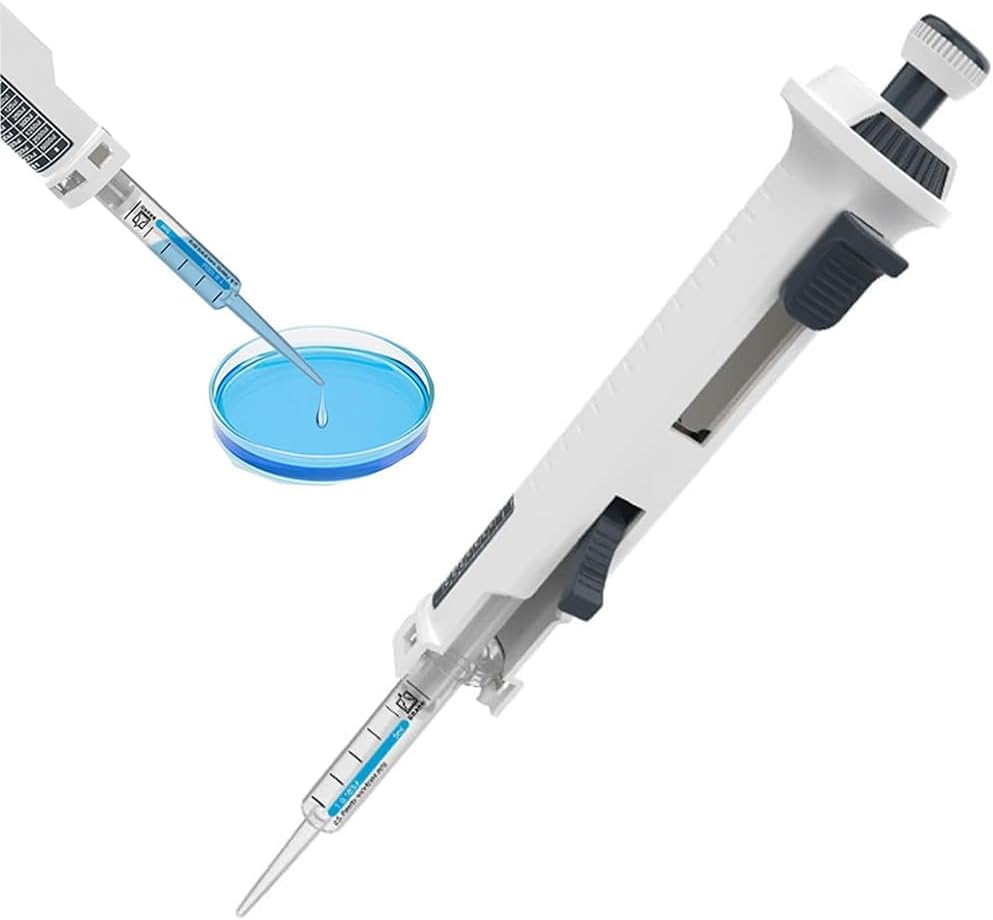 Micropipeta, Pipetas Monocanal Para Laboratorio, Con Puntas De Pipeta De 5 Ml, Pipetas Continuas De 0,5 Ml a 50 Ml, 5 Marchas Ajustables, Dispensación Precisa, Para Productos Químicos, Industria