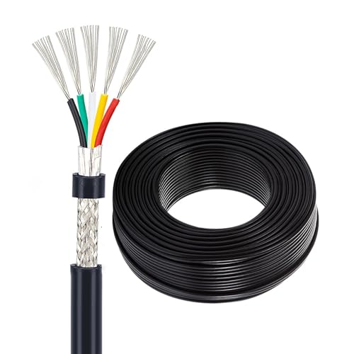Câble blindé 16 AWG anti-interférence EMI/RFI 8 conducteurs 100ft pour câblage audio et automobile
